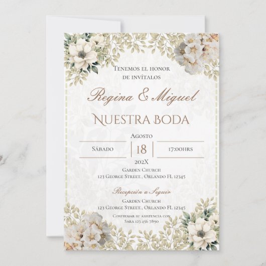 Boho Spanish Wedding Invitation Kaart (Voorkant)