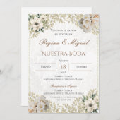Boho Spanish Wedding Invitation Kaart (Voorkant / Achterkant)