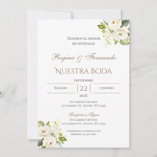 Boho Spanish Wedding Invitation Kaart (Voorkant)