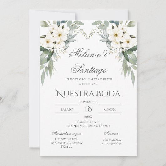 Boho Spanish Wedding Invitation Kaart (Voorkant)
