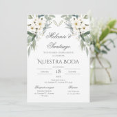 Boho Spanish Wedding Invitation Kaart (Staand voorkant)