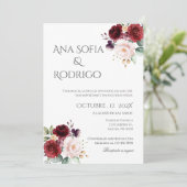 Boho Spanish Wedding Invitation Kaart (Staand voorkant)