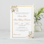 Boho Spanish Wedding Invitation Kaart (Staand voorkant)