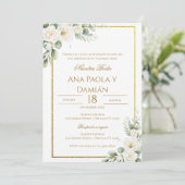 Boho Spanish Wedding Invitation Kaart (Staand voorkant)