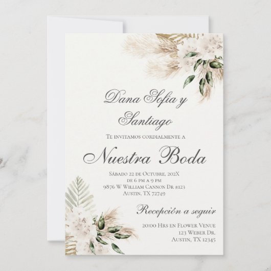 Boho Spanish Wedding Invitation Kaart (Voorkant)