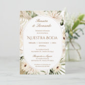 Boho Spanish Wedding Invitation Kaart (Staand voorkant)