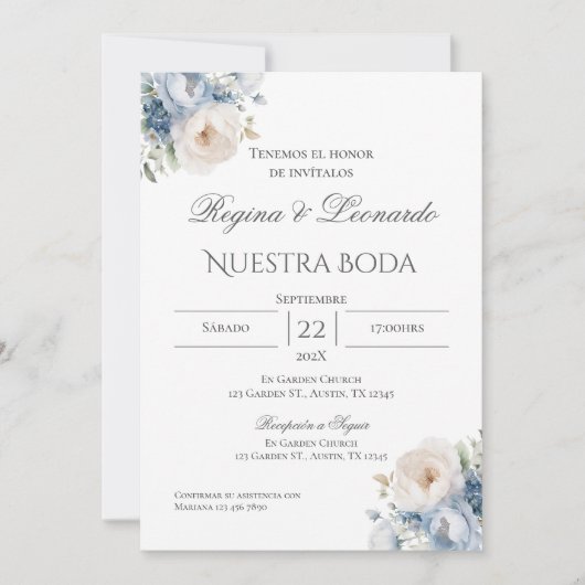 Boho Spanish Wedding Invitation Kaart (Voorkant)