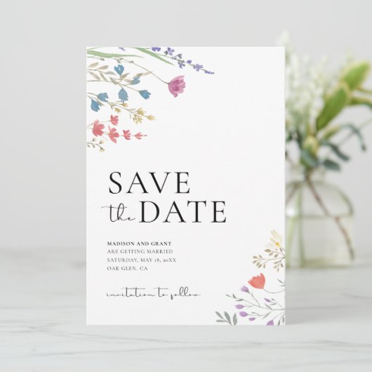 Boho sparen de Datum, Foto sparen de Uitnodiging v (Staand voorkant)