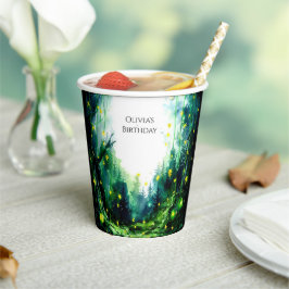 Boho Sparkling Woodland Verjaardag Papieren Bekers