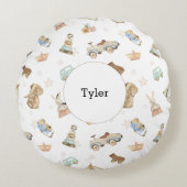 Boho  Speelgoed Baby Kwekerij Wit Rond Kussen (Voorkant)