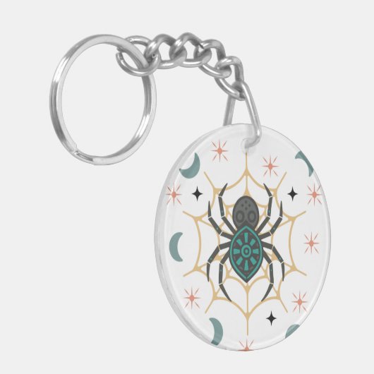 Boho Spider & Web Sleutelhanger – Tribal Style Lin (Voorkant Links)