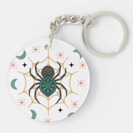 Boho Spider & Web Sleutelhanger – Tribal Style Lin (Achterkant)