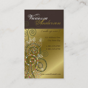  Boho Spirals Pattern Golden Profile Card Visitekaartje