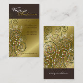  Boho Spirals Pattern Golden Profile Card Visitekaartje (Voorkant / Achterkant)