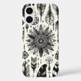 Boho Spirit - Hand-getrokken veren & pijlen Telefo iPhone 16 Hoesje