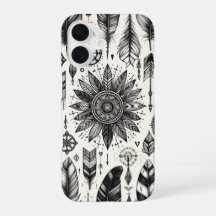 Boho Spirit - Hand-getrokken veren & pijlen Telefo