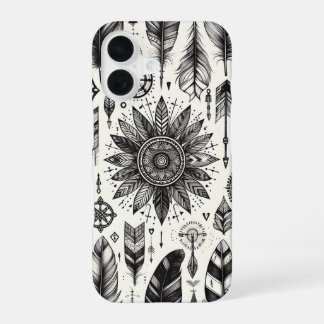 Boho Spirit - Hand-getrokken veren & pijlen Telefo iPhone 16 Hoesje