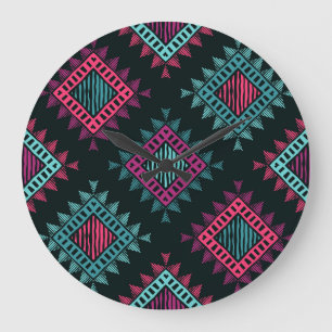 Boho Spirit: Tribal Etnische Naadloos Grote Klok