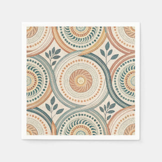 Boho Spirituele Cirkel Mandala & Botanische Blad K Servet