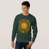 Boho Spirituele Zon | Hemelse Hippie Kleding wit Trui (Voorkant volledig)