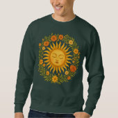 Boho Spirituele Zon | Hemelse Hippie Kleding wit Trui (Voorkant)