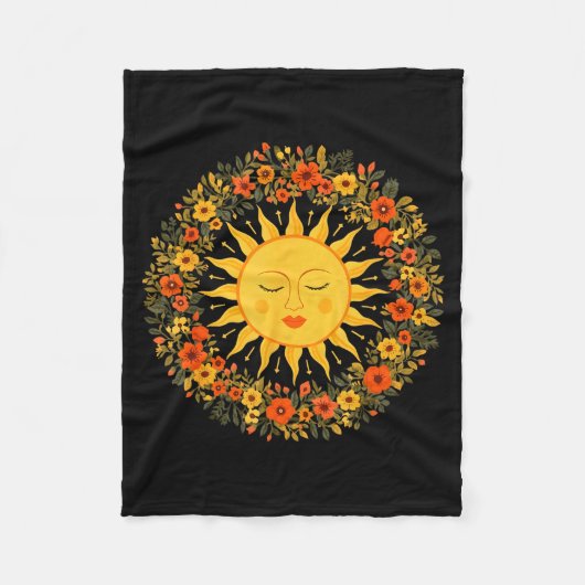 Boho Spirituele Zon Schattig Boheemse Hemelse Hipp Fleece Deken (Voorkant)
