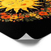 Boho Spirituele Zon Schattig Boheemse Hemelse Hipp Poster (Hoek)