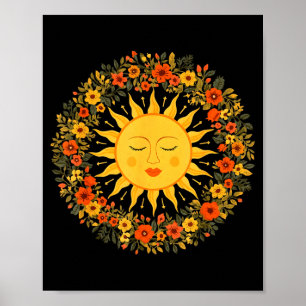 Boho Spirituele Zon Schattig Boheemse Hemelse Hipp Poster