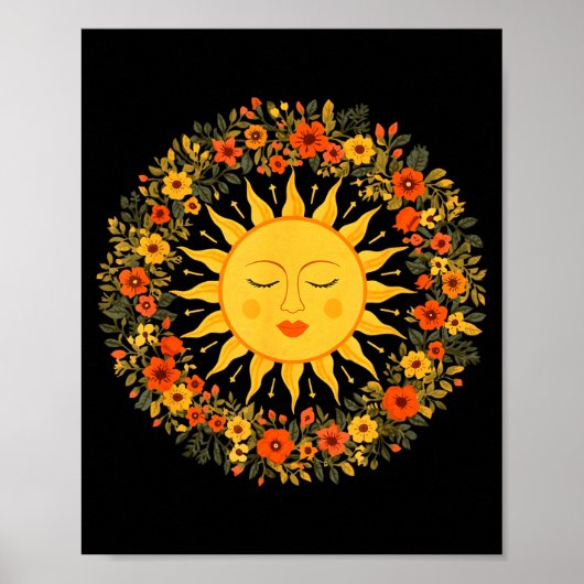 Boho Spirituele Zon Schattig Boheemse Hemelse Hipp Poster (Voorkant)