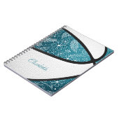 Boho sport dode tekening patroon turquoise wit bas notitieboek (Linkerzijde)