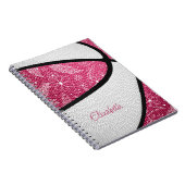 Boho sport doezelt roze witte basketbal notitieboek (Rechterzijde)