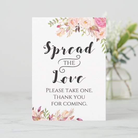 Boho Spread the Love Sign 5x7" Size Kaart (Staand voorkant)