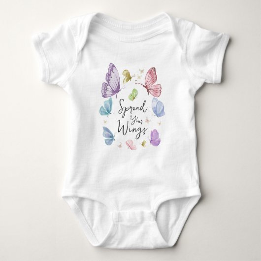 Boho Spreid Je Vleugels Vlinder Baby Eén Stuk Romper (Voorkant)