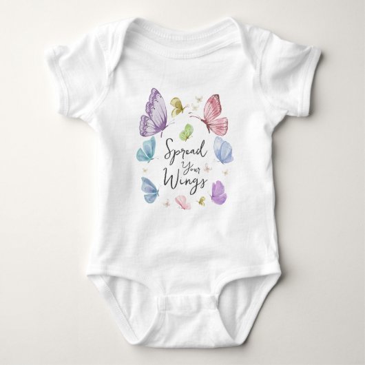 Boho Spreid Je Vleugels Vlinder Baby Romper (Voorkant)