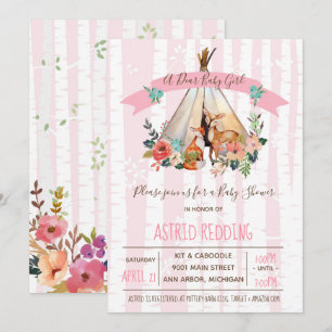 Boho Spring, Beste Baby Meisje Woodland Douche Uit Kaart