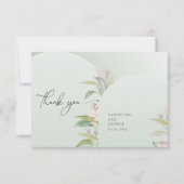 Boho spring bloesbloemen eucalyptusgroen dan bedankkaart (Voorkant)