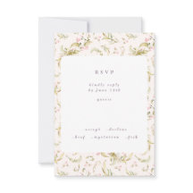 Boho Spring Botanical Big WildFlower Wedding RSVP