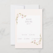 Boho Spring Botanical Corner WildFlower Wedding RS RSVP Kaartje (Voorkant)
