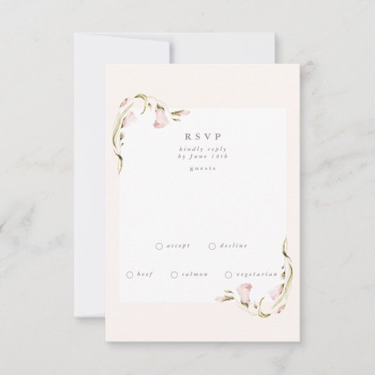 Boho Spring Botanical Corner WildFlower Wedding RS RSVP Kaartje (Voorkant)