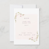 Boho Spring Botanical Corner WildFlower Wedding RSVP Kaartje (Voorkant)