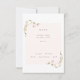 Boho Spring Botanical Corner WildFlower Wedding RSVP Kaartje
