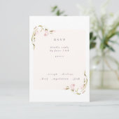 Boho Spring Botanical Corner WildFlower Wedding RSVP Kaartje (Staand voorkant)