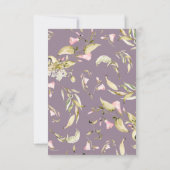 Boho Spring Botanical Corner WildFlower Wedding RSVP Kaartje (Achterkant)