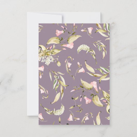 Boho Spring Botanical Corner WildFlower Wedding RSVP Kaartje (Achterkant)