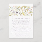 Boho Spring Botanical WildFlower Stripe Wedding Informatiekaartje (Voorkant)