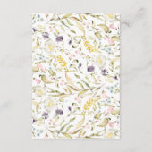 Boho Spring Botanical WildFlower Stripe Wedding Informatiekaartje (Achterkant)