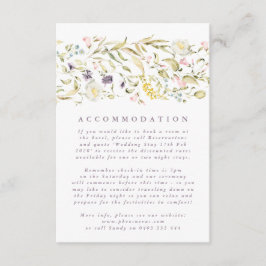Boho Spring Botanical WildFlower Stripe Wedding Informatiekaartje