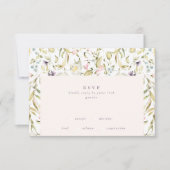 Boho Spring Elegante Botanische Bloemen Muur Bruil RSVP Kaartje (Voorkant)