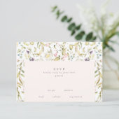 Boho Spring Elegante Botanische Bloemen Muur Bruil RSVP Kaartje (Staand voorkant)