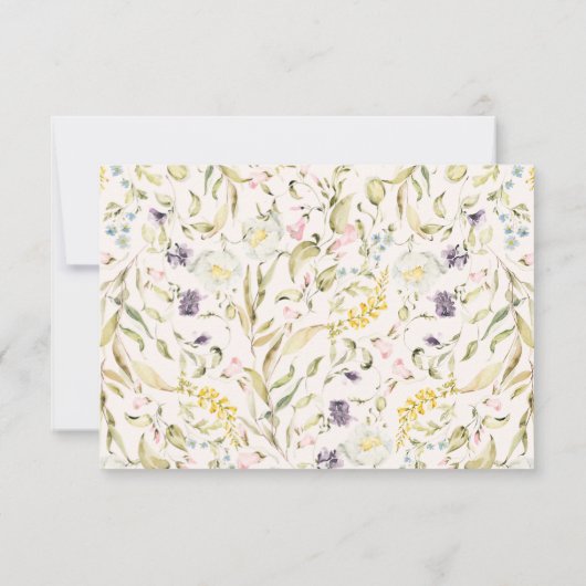 Boho Spring Elegante Botanische Bloemen Muur Bruil RSVP Kaartje (Achterkant)